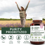 Natural Nutra Multivitamine complète, ingrédients verts, formulation naturelle pour le bien-être général.