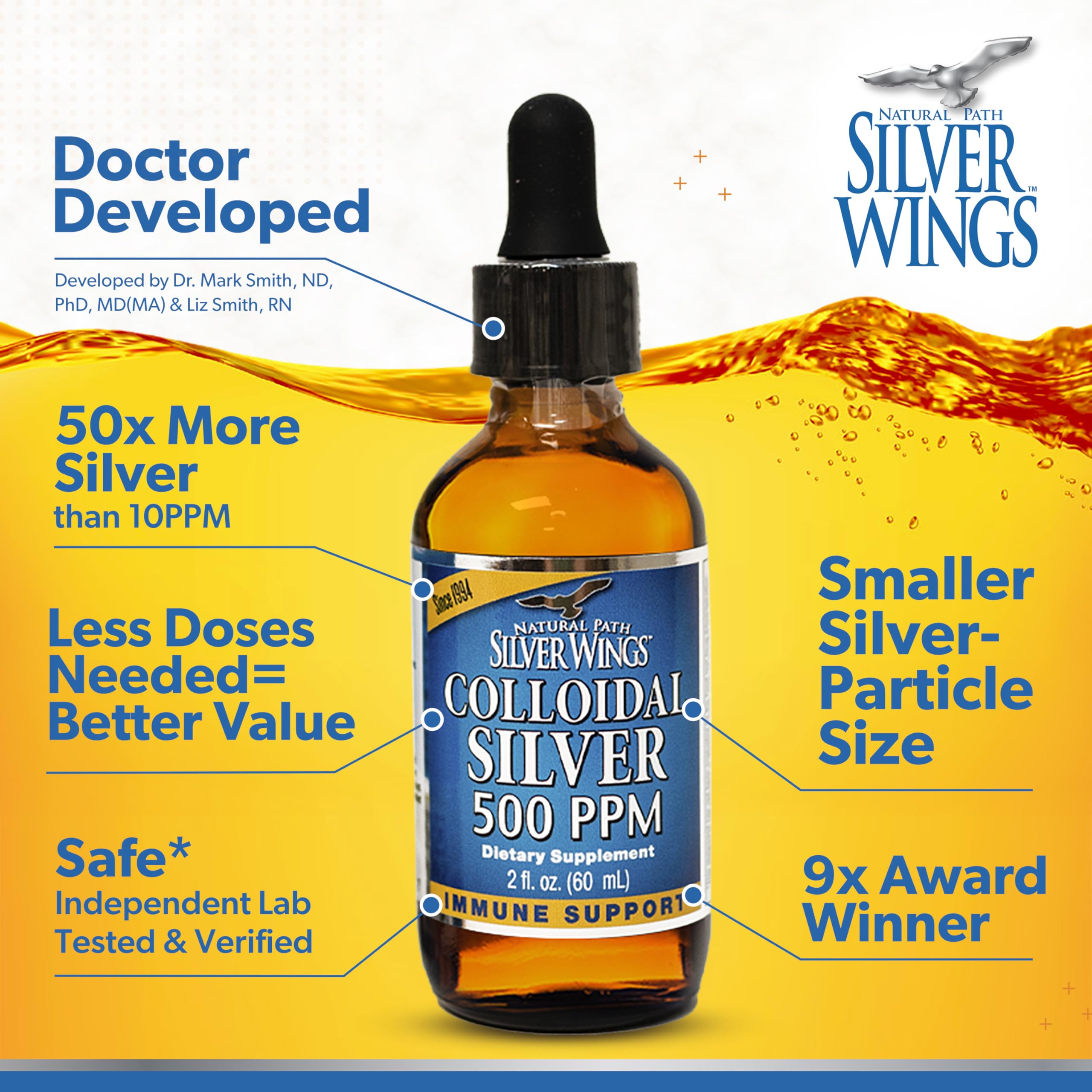 Natural Path Silver Wings argent colloïdal – laboratoire indépendant vérifiant pureté et stabilité