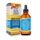 Natural Path Silver Wings – bouteille ambrée d’argent colloïdal 500ppm pour usage quotidien potentiel.