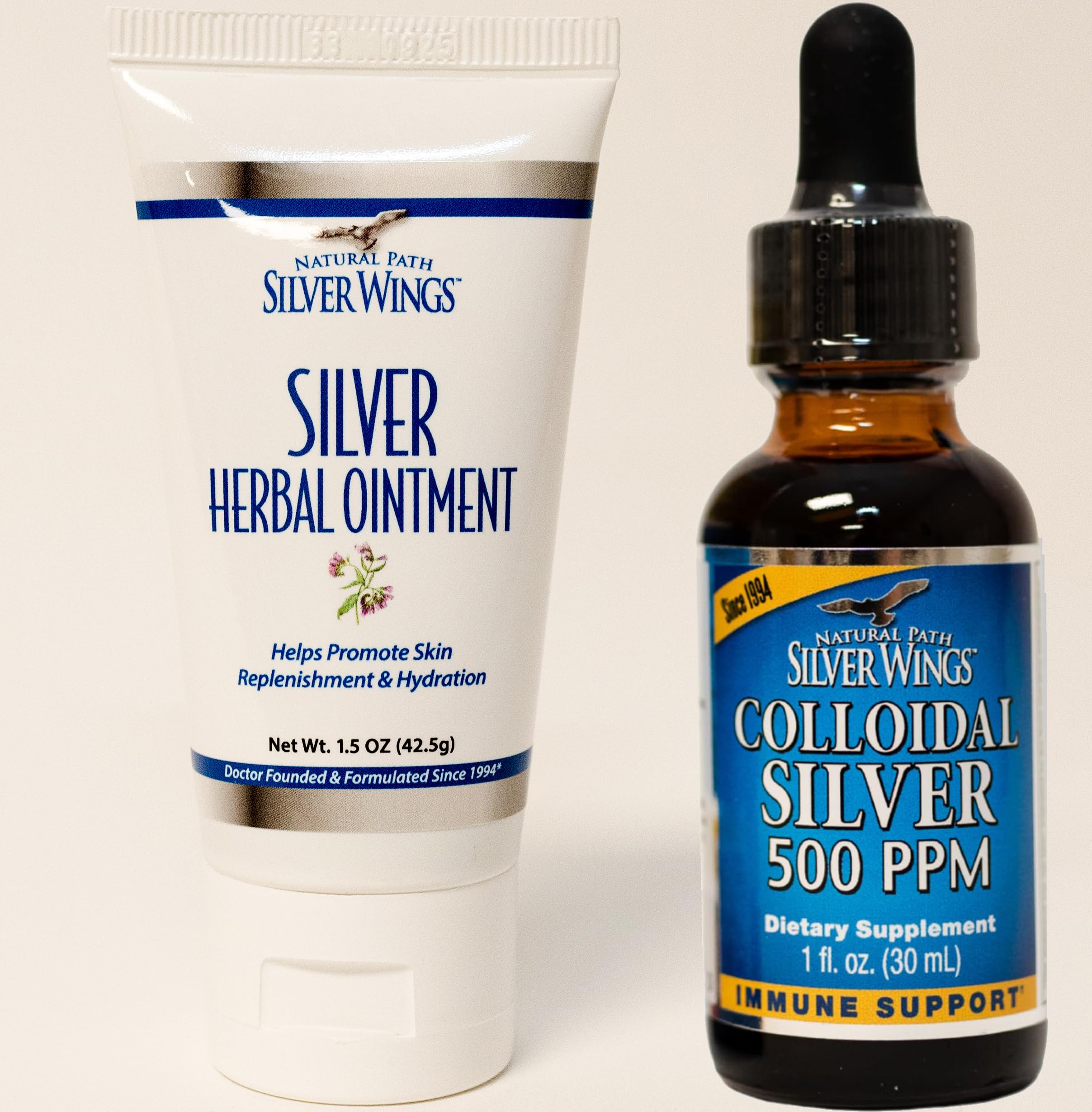Bouteille Natural Path Silver Wings argent colloïdal 500 ppm, soutien immunitaire potentiel