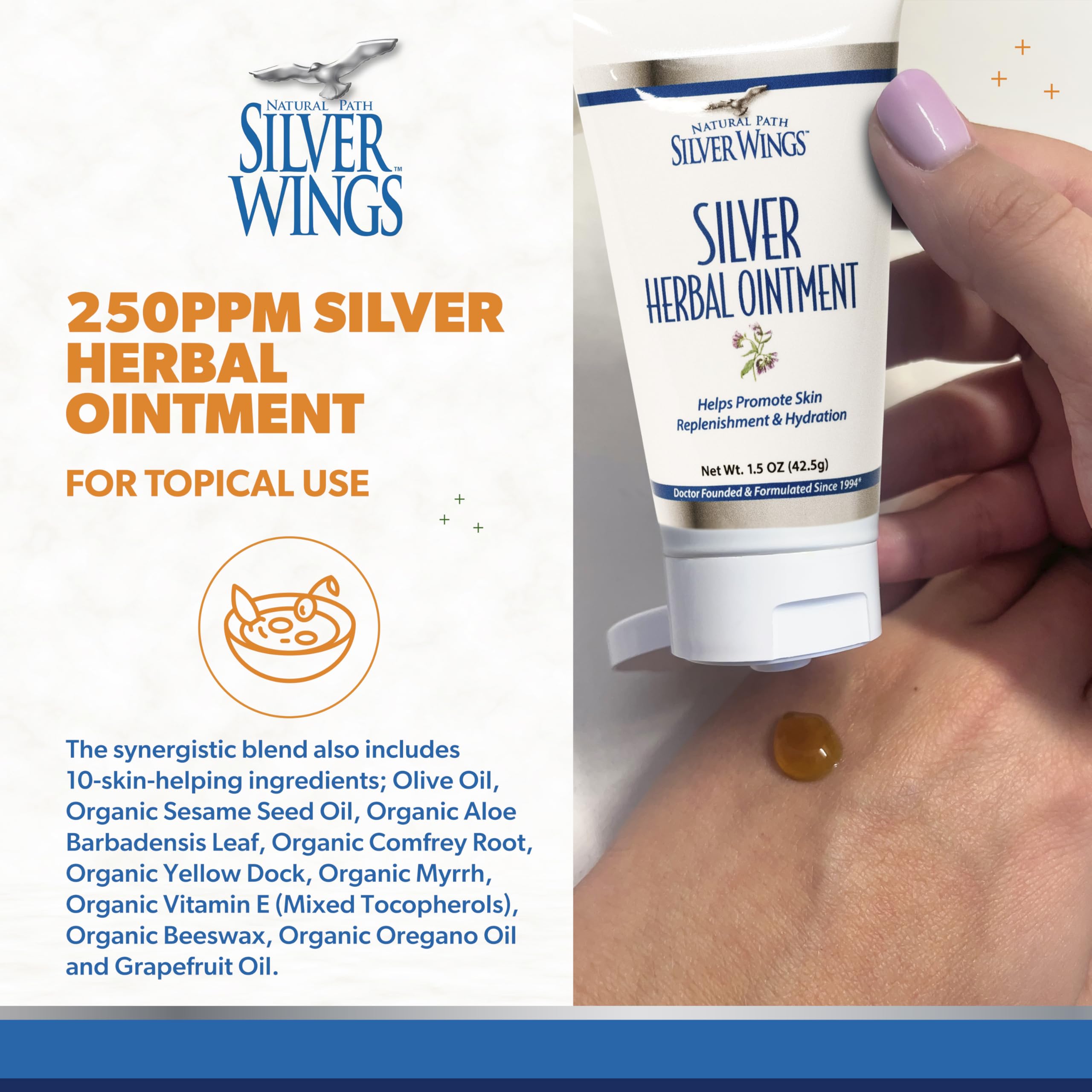 Natural Path Silver Wings texture crème soin peau veloutée et nourrissante.