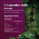 Bouteille Natural Pick D-Mannose: 90 capsules, pratique et facile à emporter.