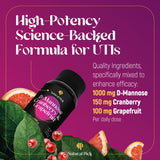 Extrait de pamplemousse dans la formulation Natural Pick D-Mannose pour le soutien quotidien.