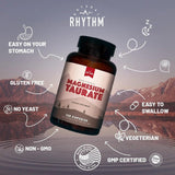 Natural Rhythm Magnésium Taurate: etiquette claire pour confiance et traçabilité.