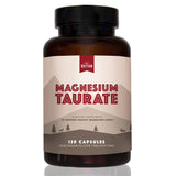 Natural Rhythm Magnésium Taurate: bouteille et gélules faciles à avaler pour une supplémentation pratique.