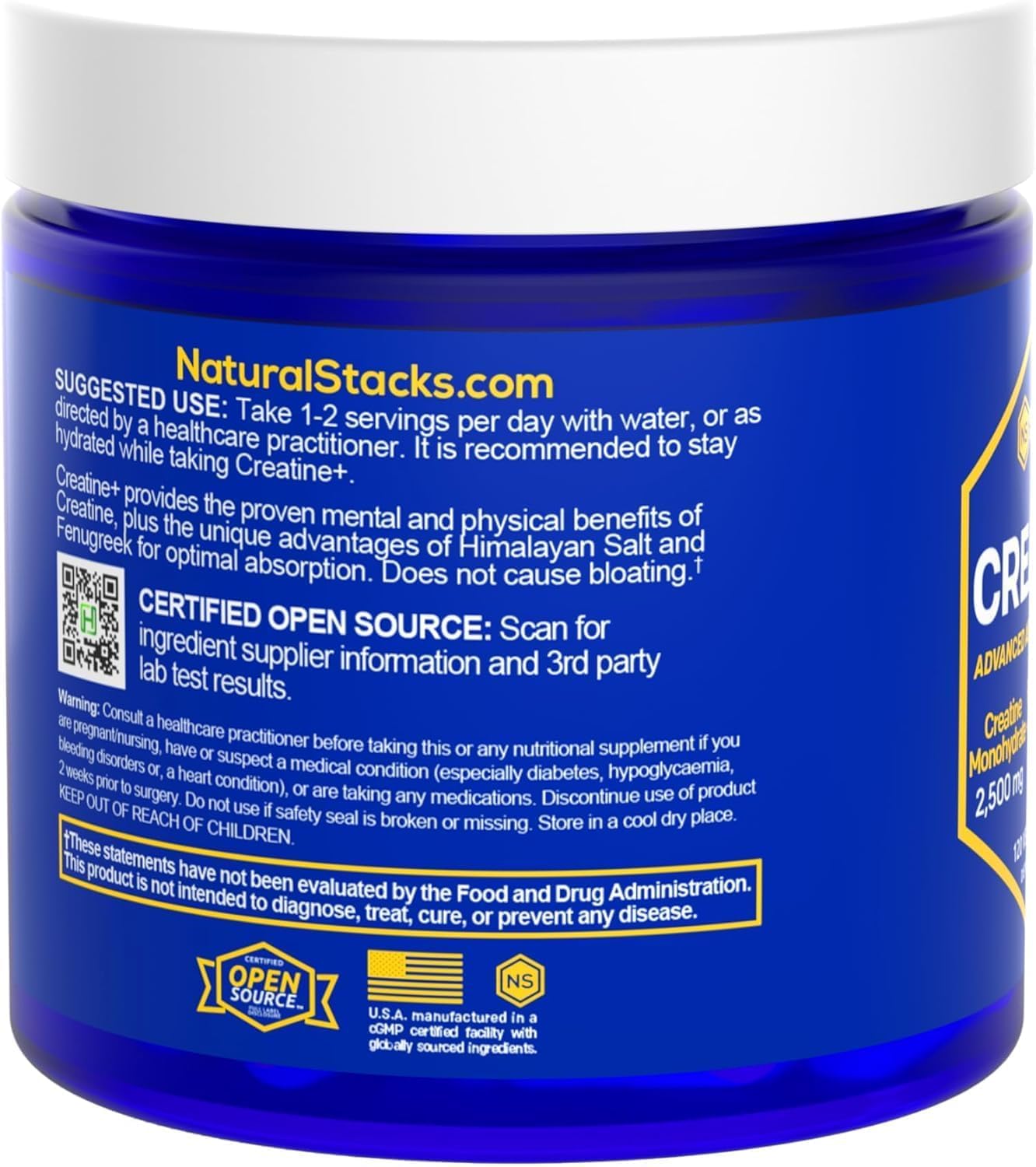 Fenugrec NATURAL STACKS Creatine Monohydrate, partenaire d’absorption.