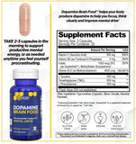 Étiquette NATURAL STACKS Dopamine, ingrédients transparents pour une confiance renforcée et focalisation.