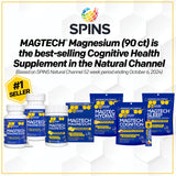 Natural Stacks MagTech, capsules alignées, formulé pour soutien cérébral et relaxation.