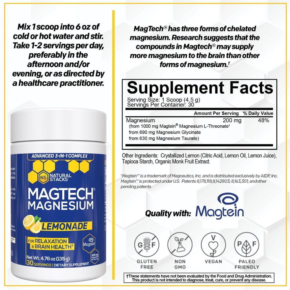 Dose unique MagTech prête à être mélangée dans l’eau citronnée, facilité d’emploi