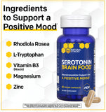 Natural Stacks Serotonin Brain Food, dosage sur l'étiquette pour planification des prises