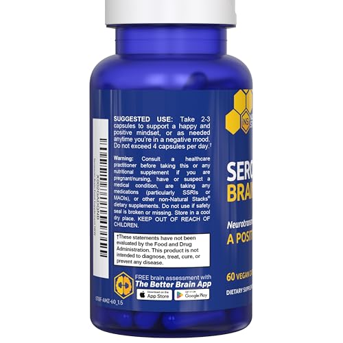 Natural Stacks Serotonin Brain Food, intérieur capsules faciles à prendre