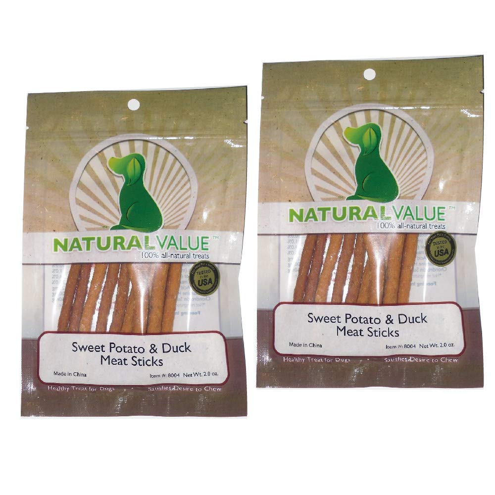 Natural Value bâtonnets texture molle patate douce et canard, récompense agréable pour chiens.