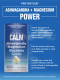 Étiquette du produit CALM Ashwagandha – informations utiles et design clair