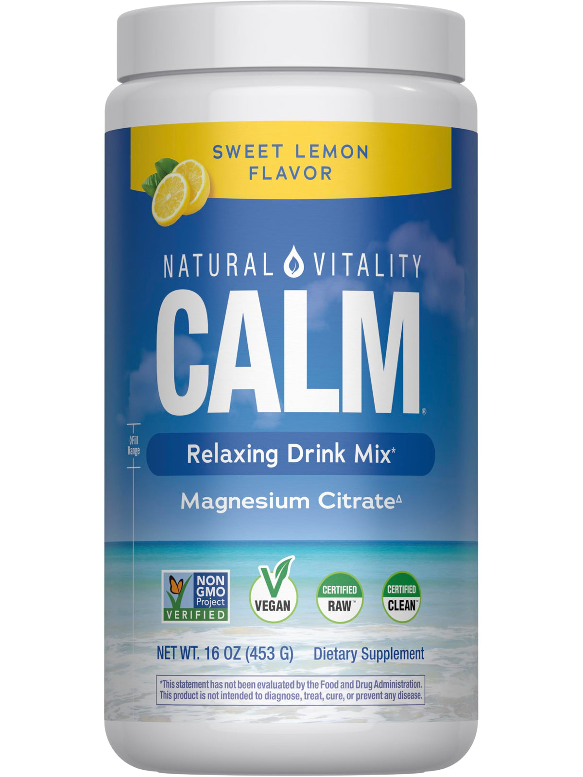 Bouteille Natural Vitality CALM de 16 oz prête à mélanger pour favoriser la détente.