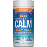 Natural Vitality CALM: bouteille de bonbons gélifiés pour enfants, plaisir et détente potentielle.
