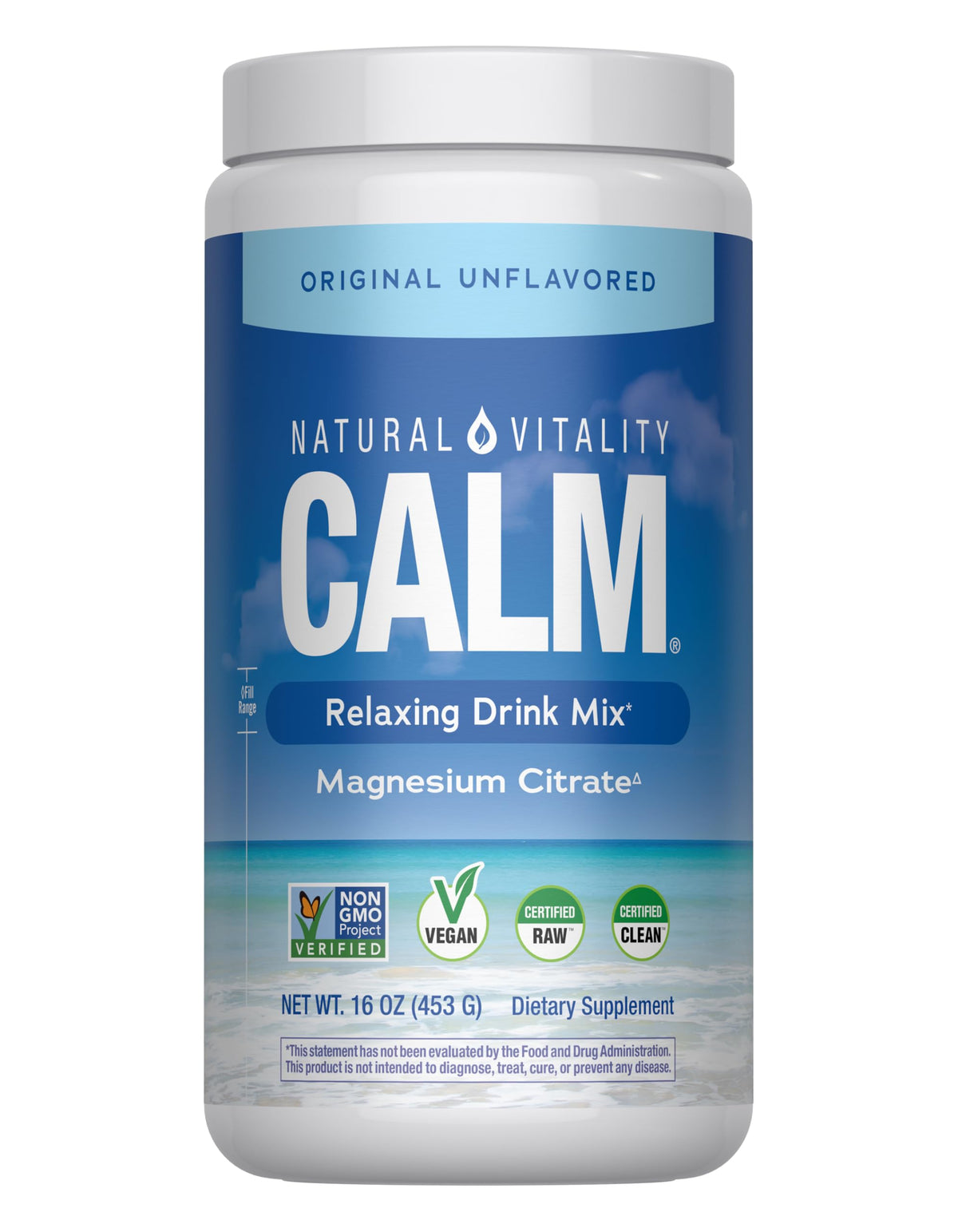 Natural Vitality CALM — Bouteille prête à mélanger pour détente après le travail.
