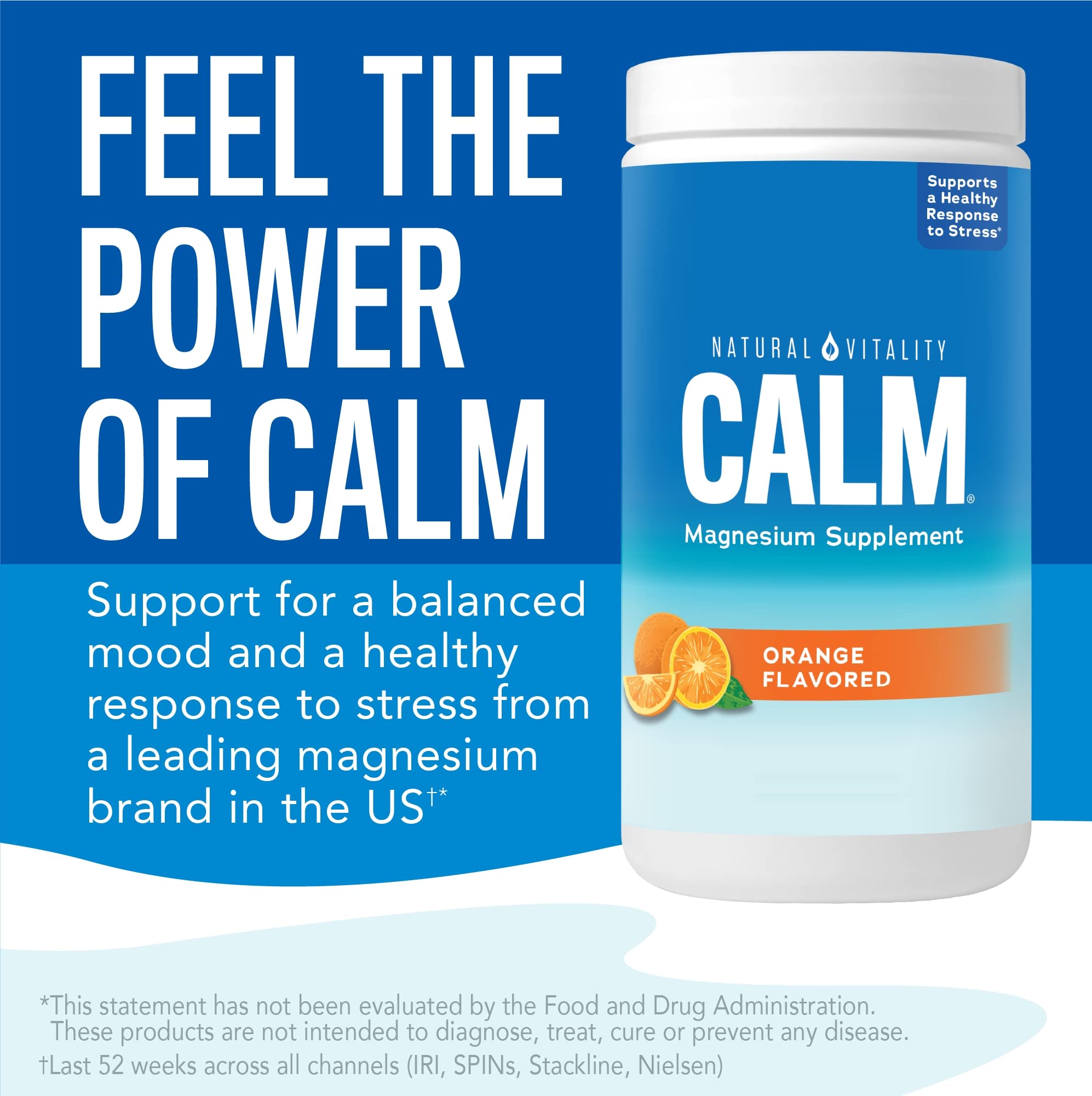 Natural Vitality CALM – dose-cuillère facilitant le dosage quotidien.