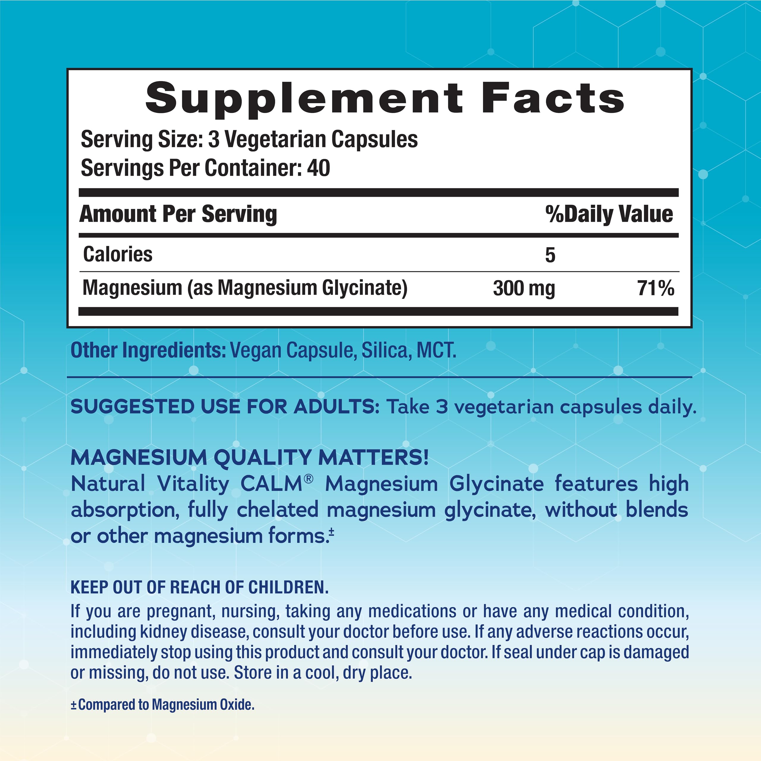 Natural Vitality Calm Magnésium – capsules faciles à avaler pour la détente