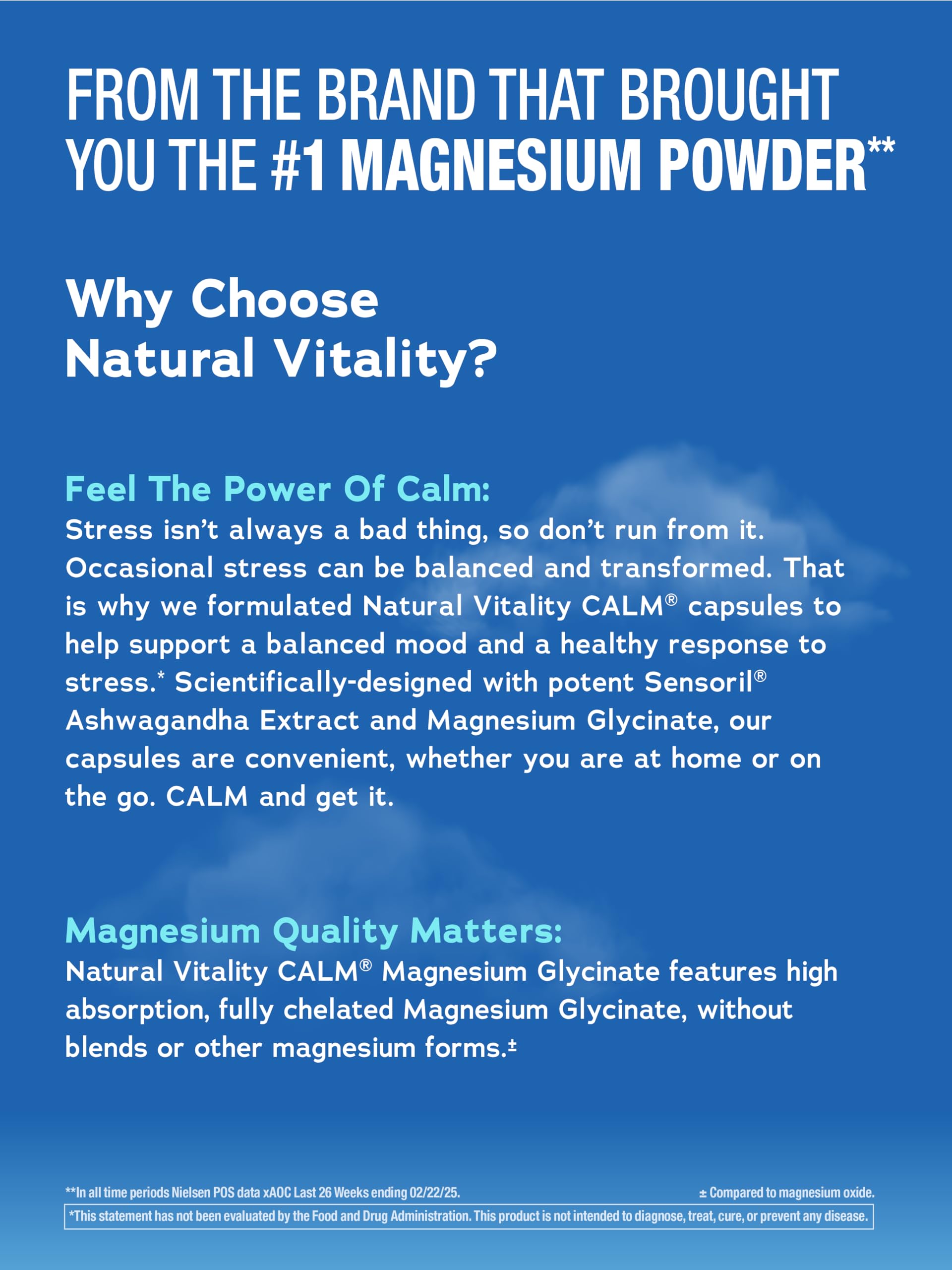 Natural Vitality CALM Magnésium Glycinate – gélules faciles à avaler