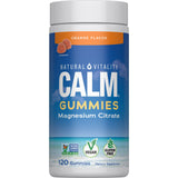 Natural Vitality Calm Magnésium Gommes bouteille orange prête à la détente rapide