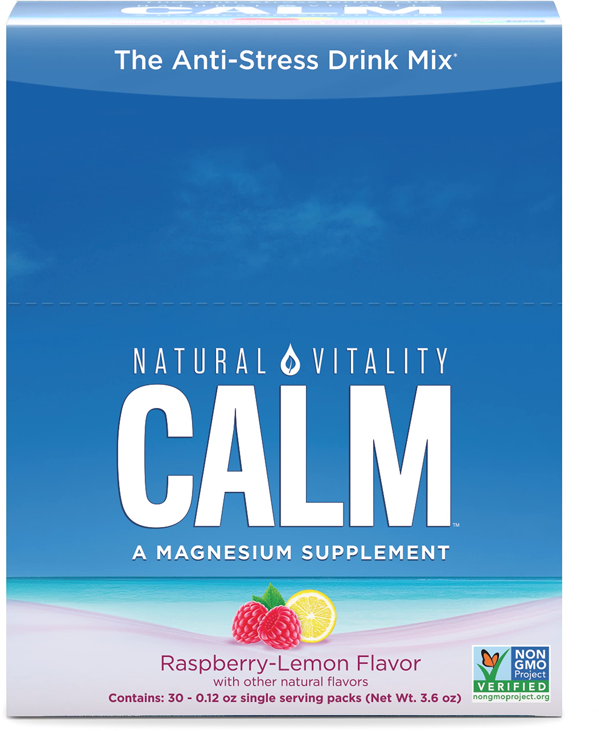 Natural Vitality CALM sachets framboise citron, expérience relaxante prête à boire