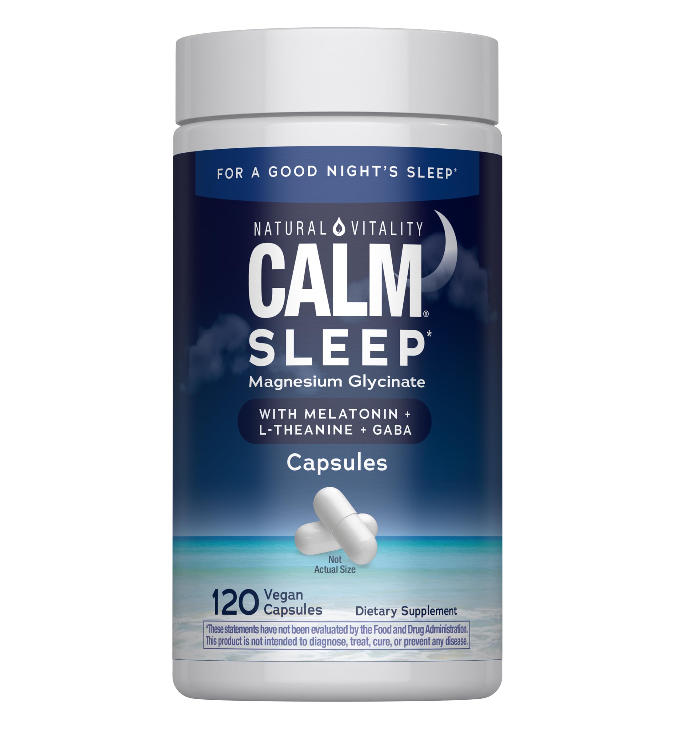 Natural Vitality CALM Sommeil: bouteille avec capsules pour un endormissement plus paisible