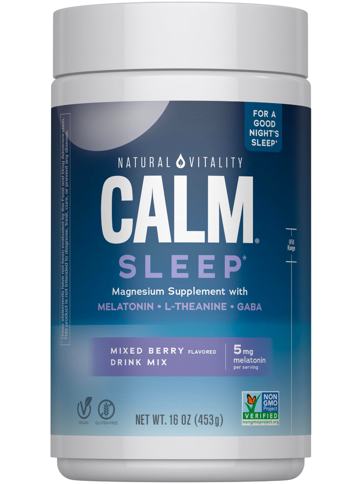 Natural Vitality CALM Sommeil poudre: dose mesurée pour faciliter la préparation nocturne.