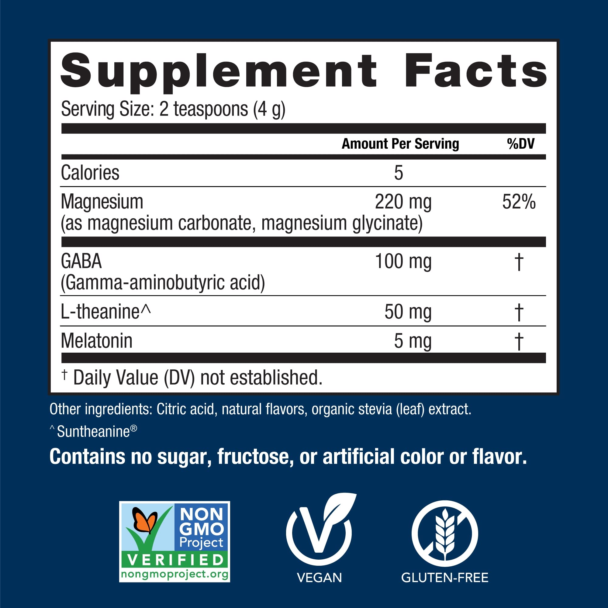 Natural Vitality Ingrédients Relaxants Magnésium – soutien doux du soir.