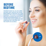 Étiquette végan et sans gluten sur le flacon Natural Vitality SLEEP Gummies.