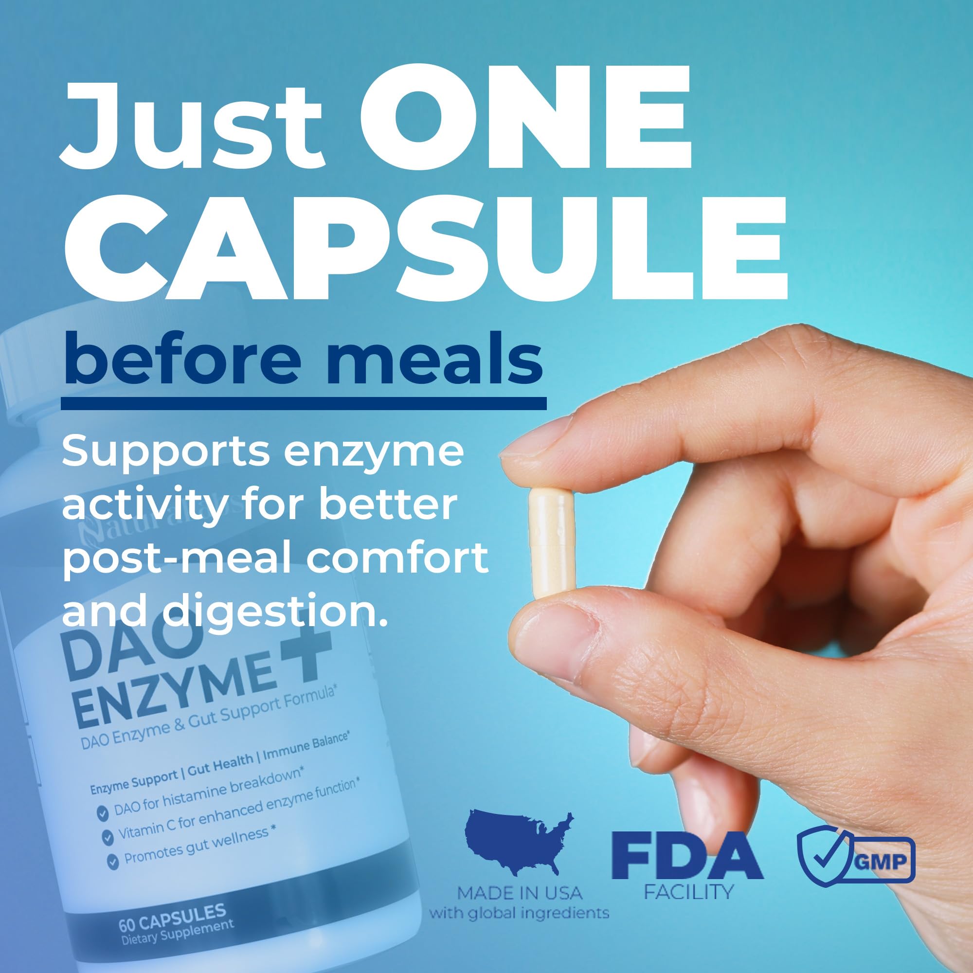 Naturalabs DAO prise avant repas pour un rituel pratique.