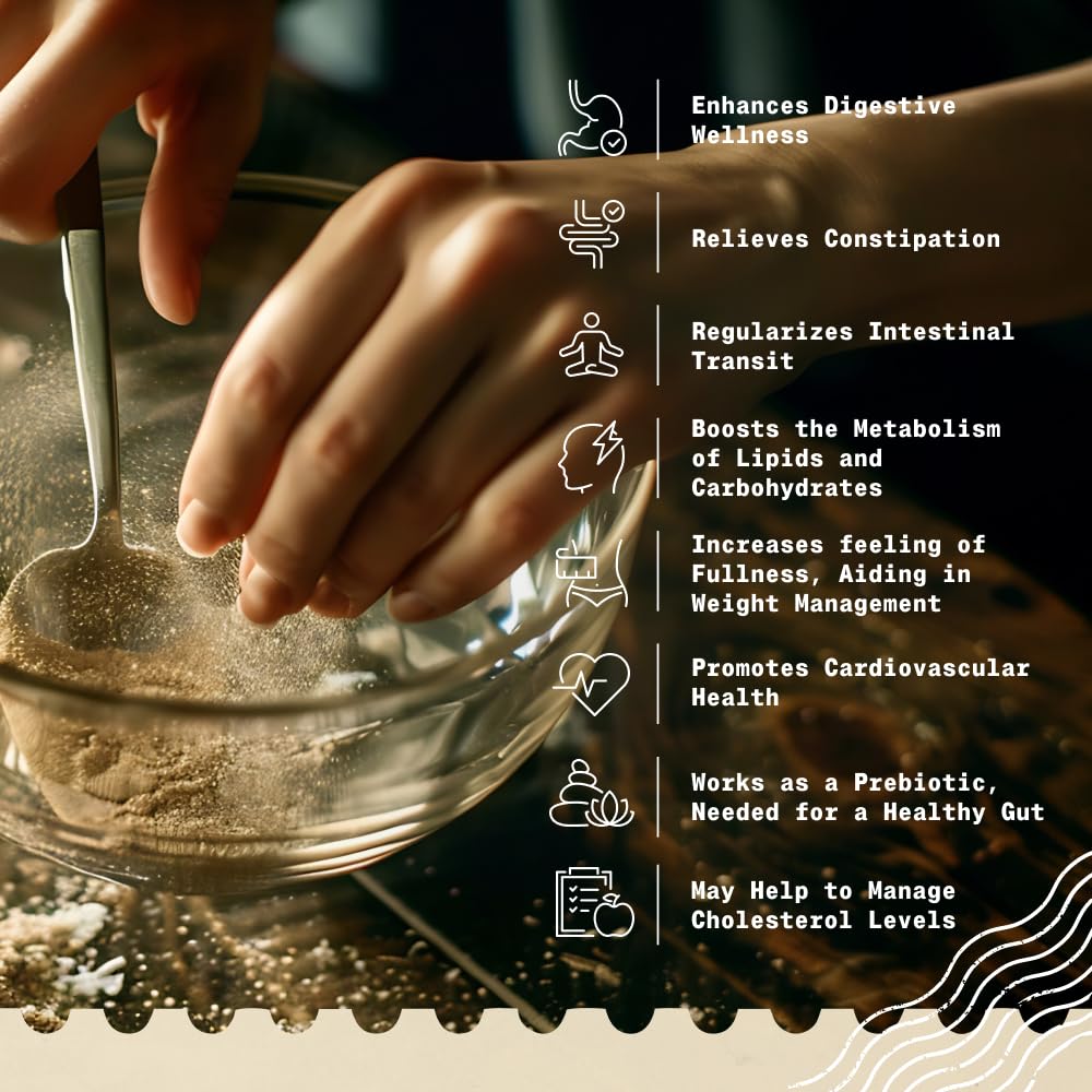 NaturaleBio psyllium husk grains-entieres : texture de grains entiers riches en fibres