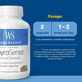 Natural Factors WomenSense ThyroSense: étiquette lisible, facilite le dosage quotidien et l'organisation.