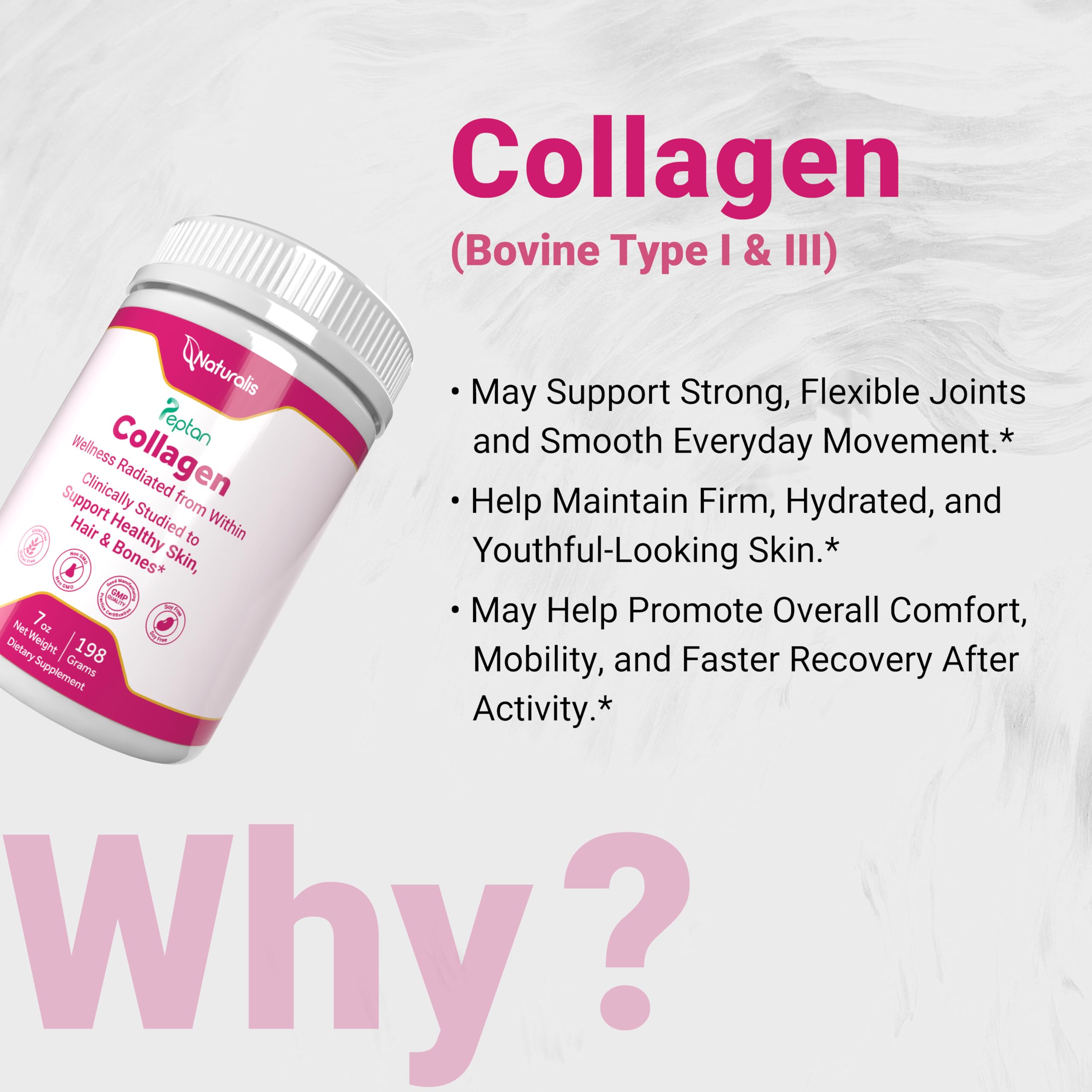 Naturalis Collagen Peptides Poudre goût neutre, idéal en boisson et recette.