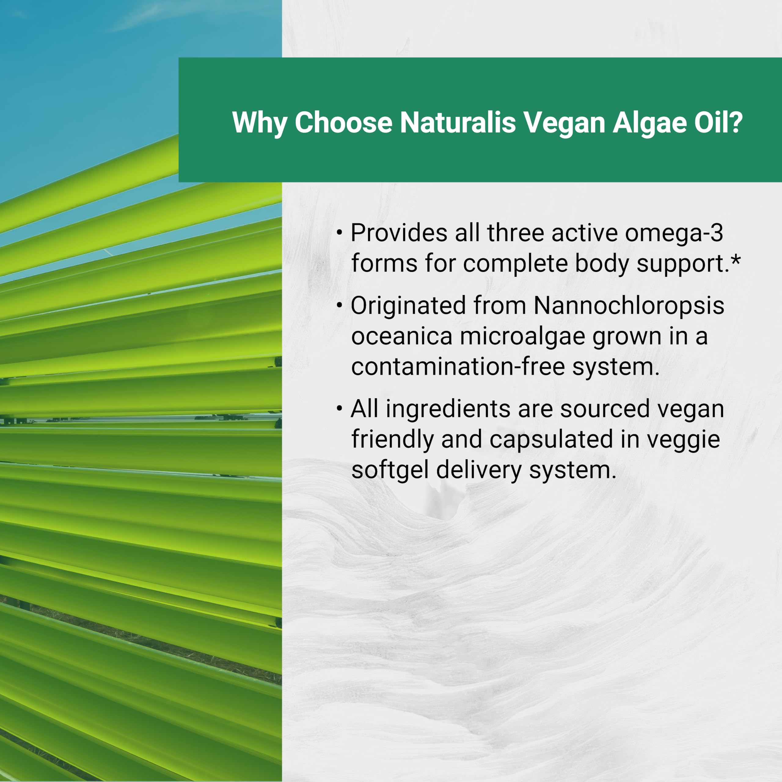 Naturalis Omega3 algue – certification californienne visible