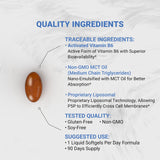Gélules liposomales Naturalis P5P, faciles à avaler pour une absorption potentiellement améliorée.