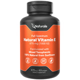 Naturalis vitamine E tournesol bouteille, source naturelle et absorption potentielle améliorée.
