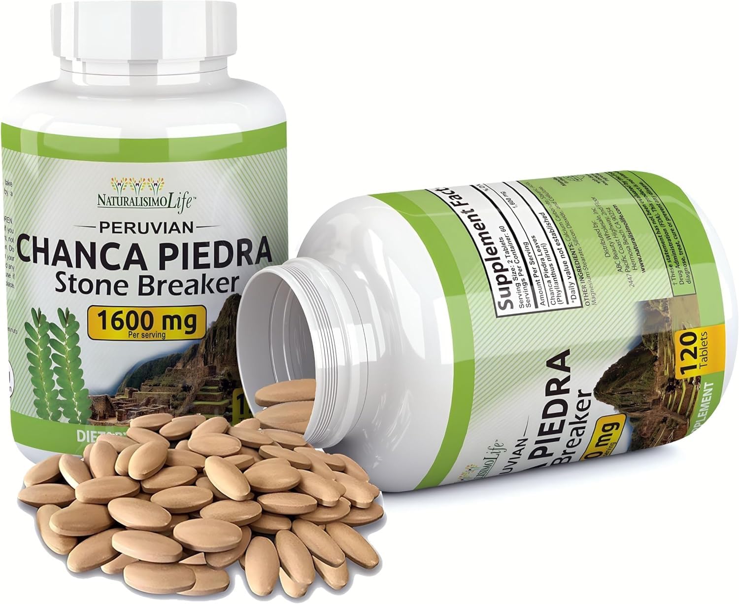 NaturalisimoLife Chanca Piedra – étiquette claire et transparence des ingrédients.