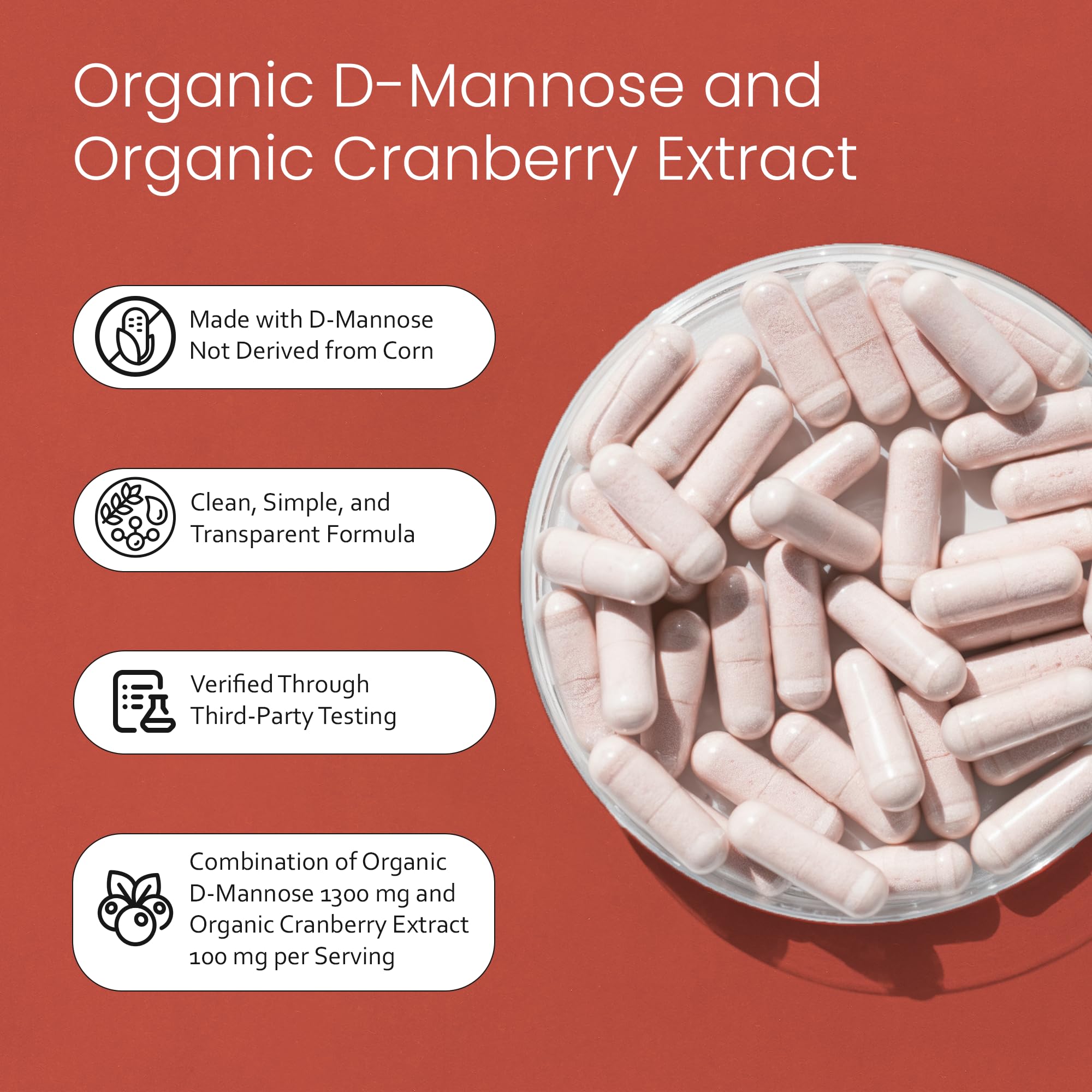 NaturaLife Labs D-Mannose – extrait de canneberge biologique, formule naturelle