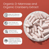 NaturaLife Labs D-Mannose – extrait de canneberge biologique, formule naturelle