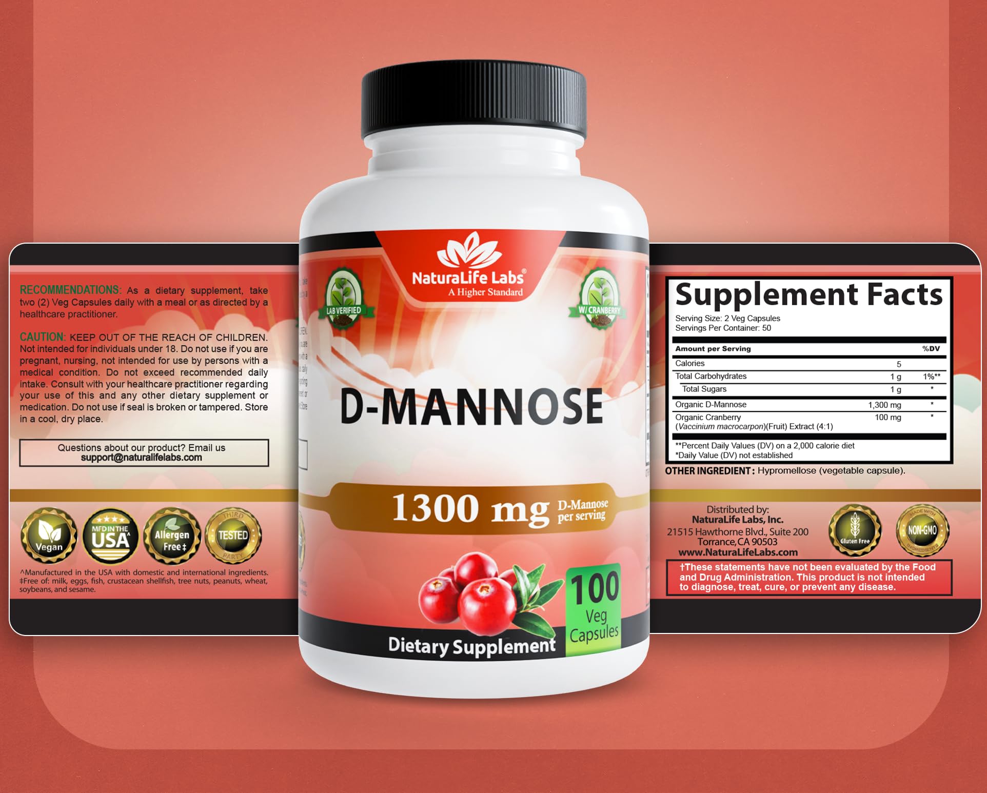 NaturaLife Labs D-Mannose – présentation produit idéale pour le rayon compléments