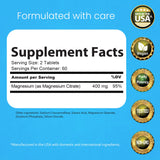 NaturaLife Labs Magnésium Citrate comprimés 120 – dose pratique pour quotidien.