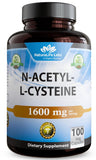 Bouteille NaturaLife Labs NAC 1600 mg prête à l'emploi pour votre routine.