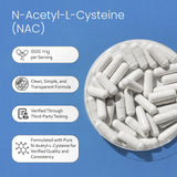 Étiquette NaturaLife Labs NAC claire avec informations essentielles.