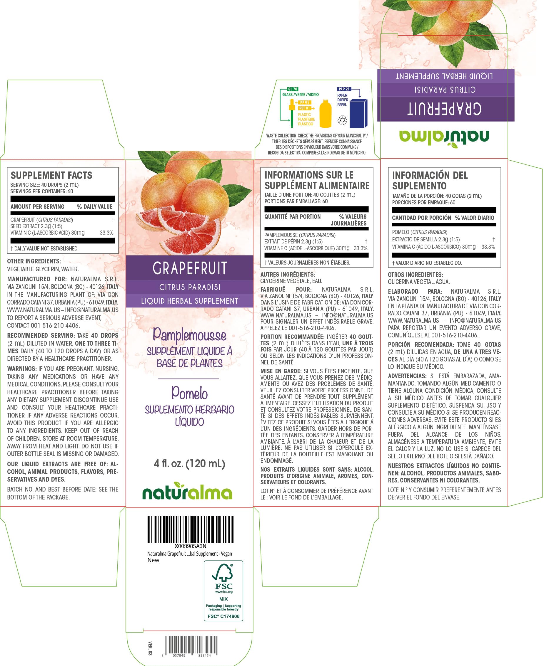Gouttes Naturalma dans compte-gouttes pour un dosage précis.