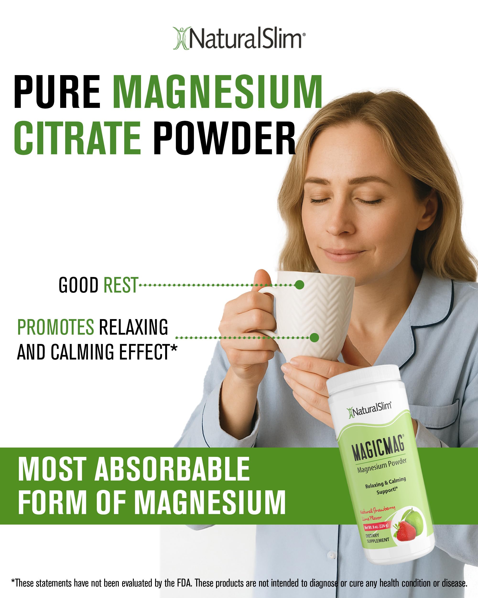 Naturalslim MagicMag: poudre se dissolvant rapidement dans l’eau chaude.
