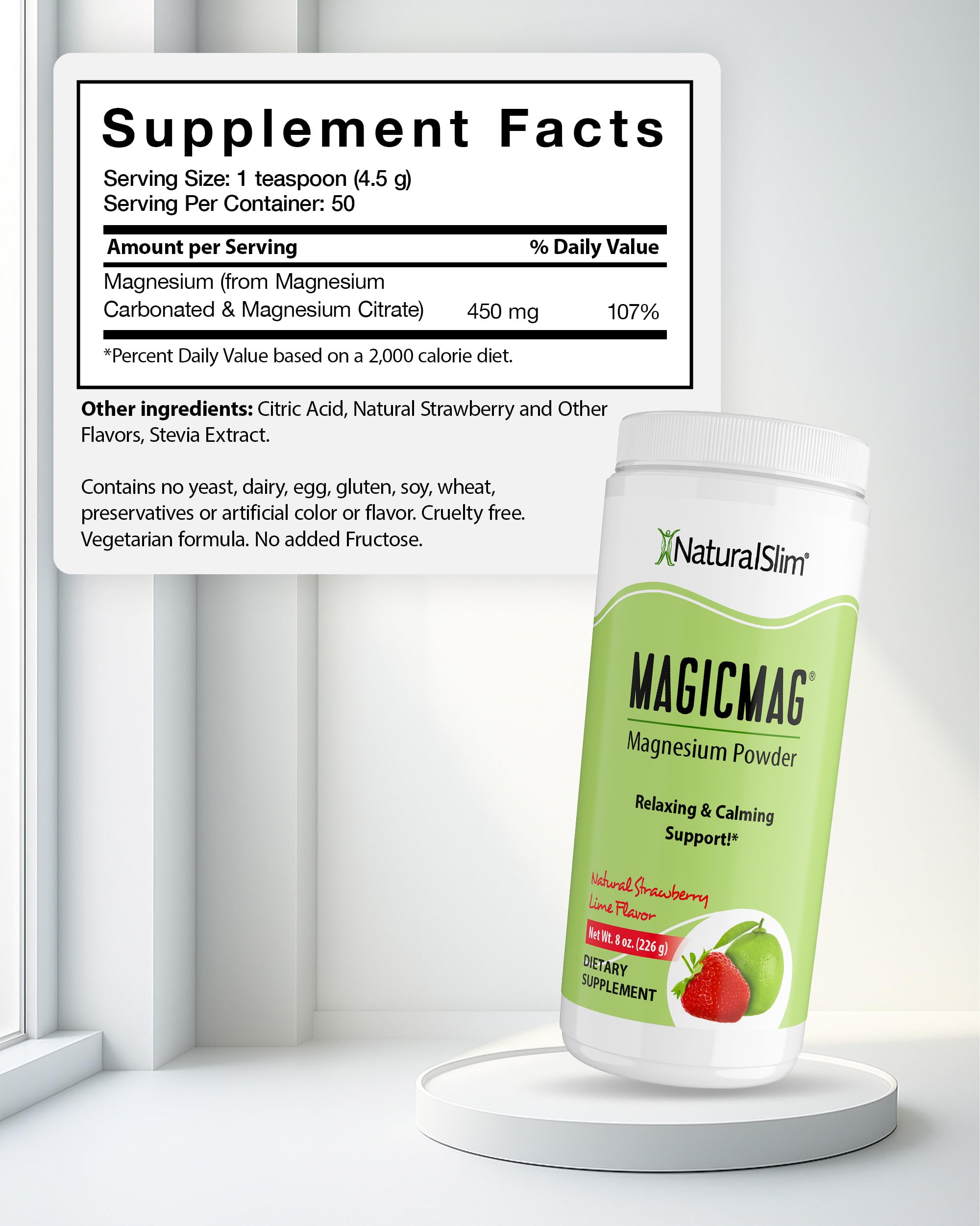 MagicMag poudre: dose facile à mesurer pour préparation rapide.