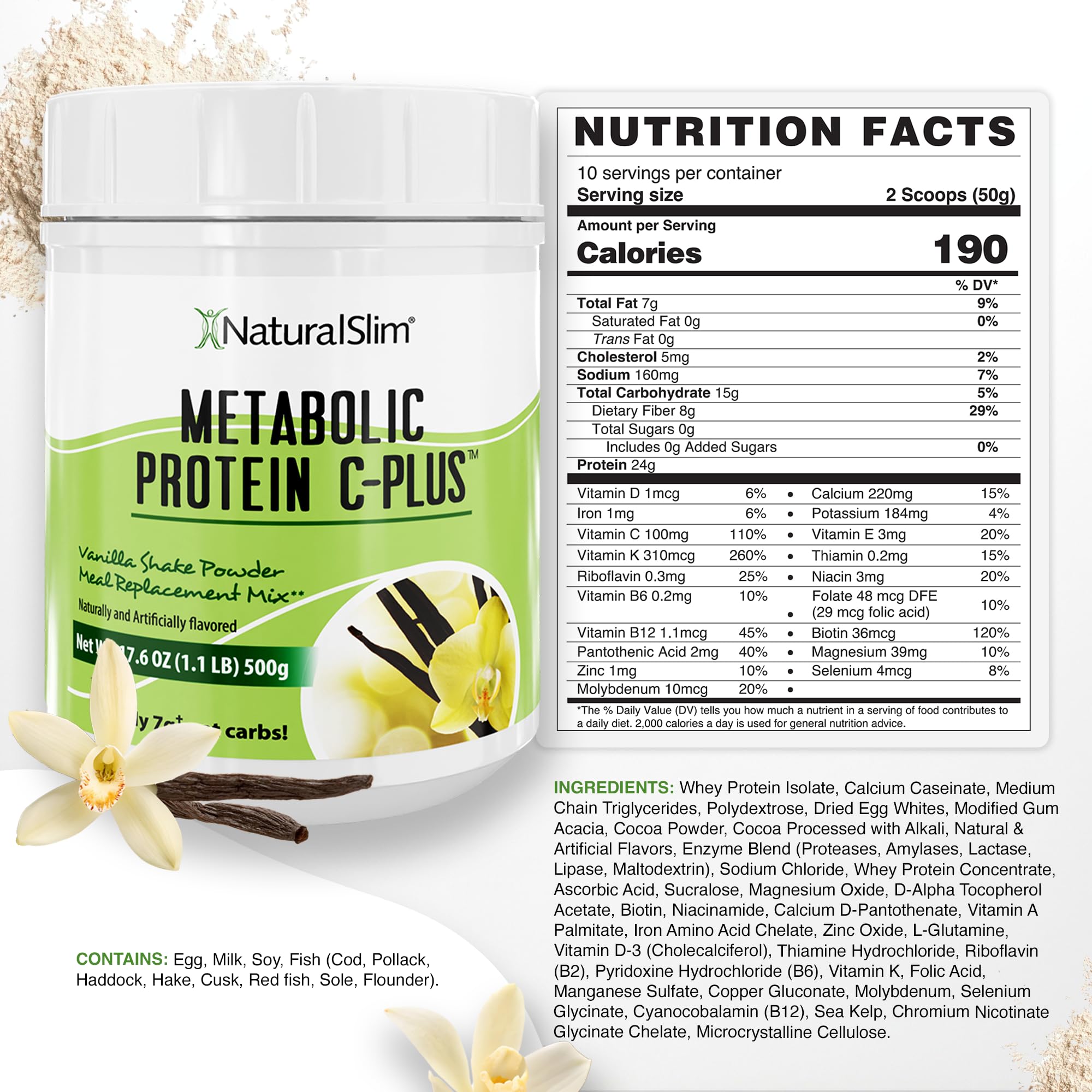 NaturalSlim Metabolic Protein C-Plus pelle de mesure pour doser précisément ce shake.