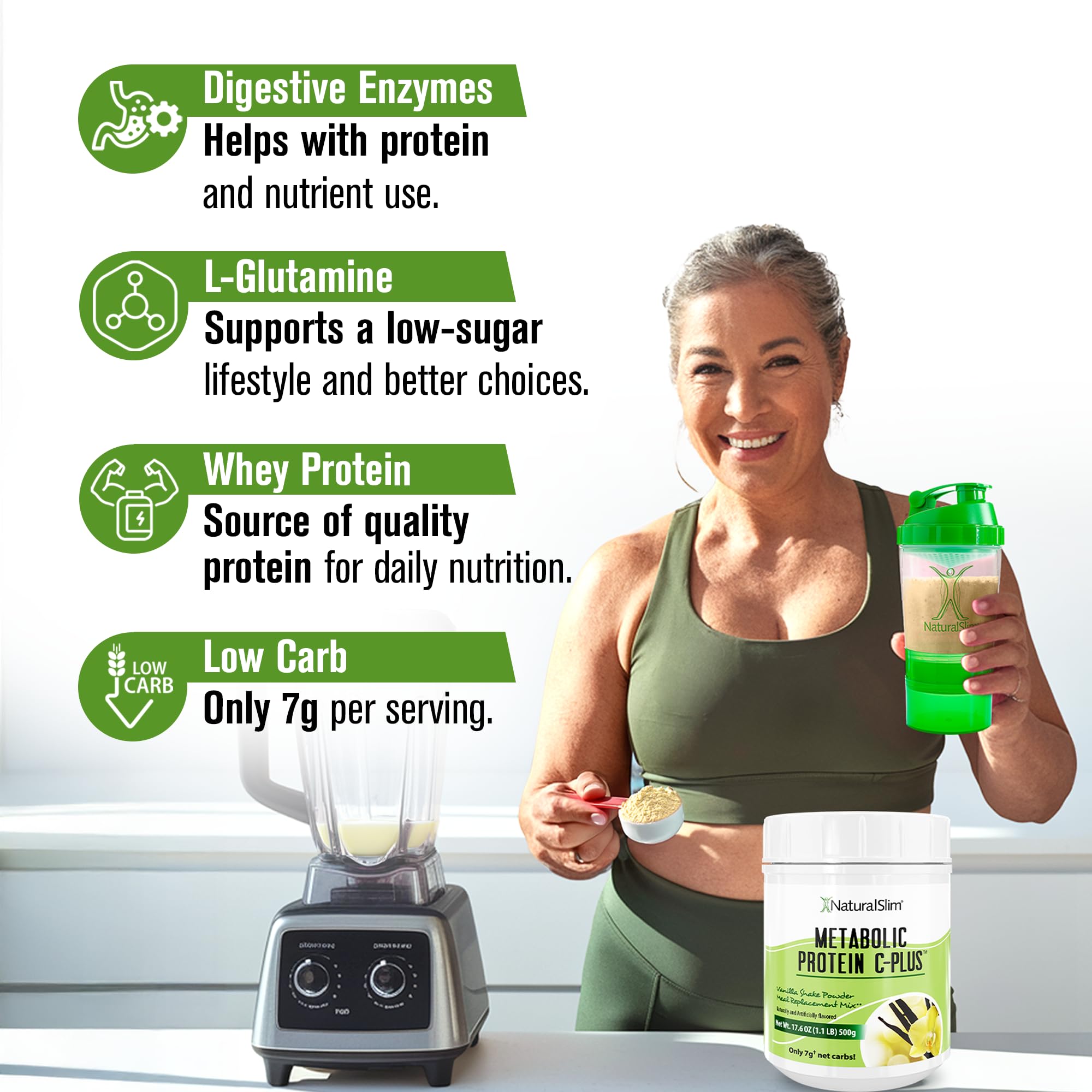 NaturalSlim Metabolic Protein C-Plus smoothie vanille cremeux, boisson nourrissante.