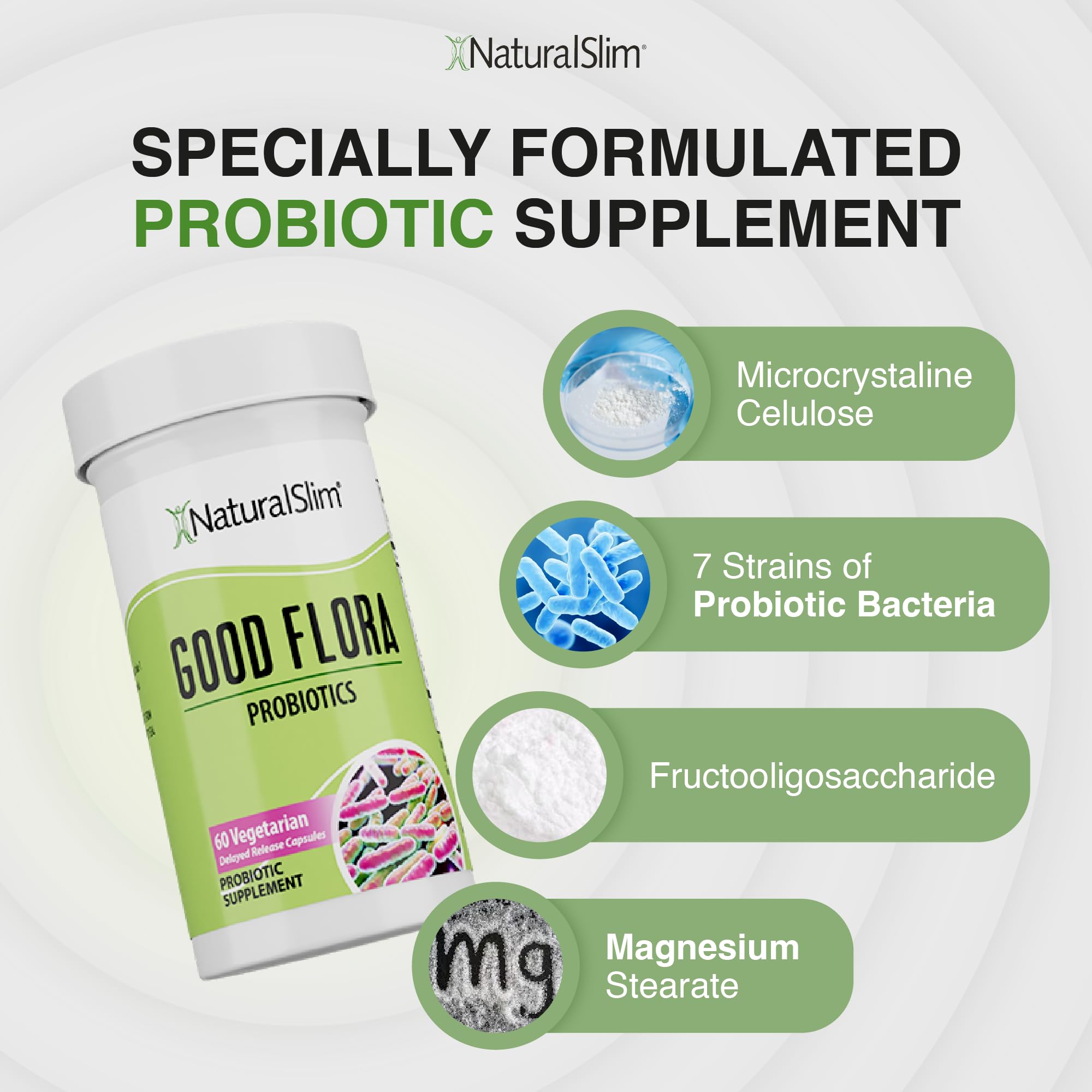 NaturalSlim Probiotiques Doux Gros plan sur 7 souches favorisant une flore équilibrée
