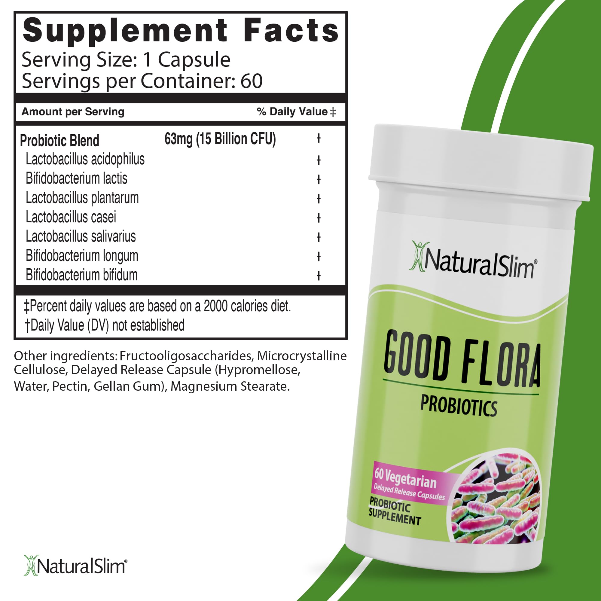 NaturalSlim Probiotiques Doux Etiquette claire reflétant pureté et qualité du produit
